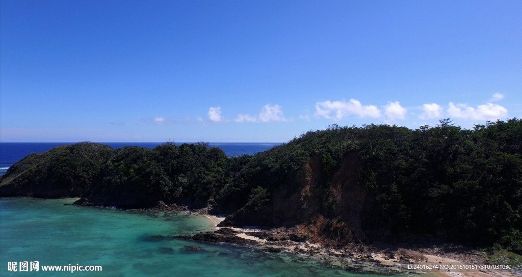 冲绳空中摄影安田海滩