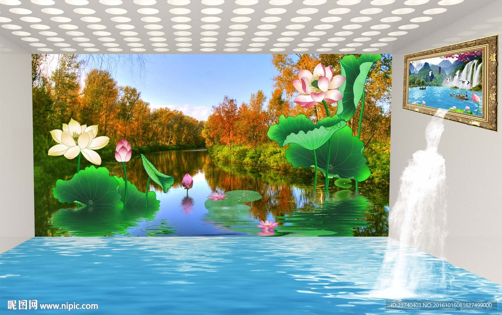 风景画电视背景墙