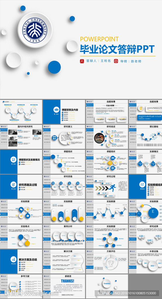 框架完整毕业论文答辩PPT模板