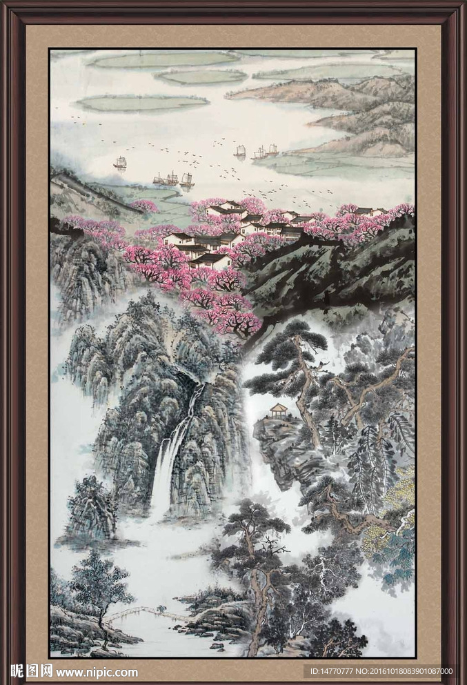 竖幅国画风景