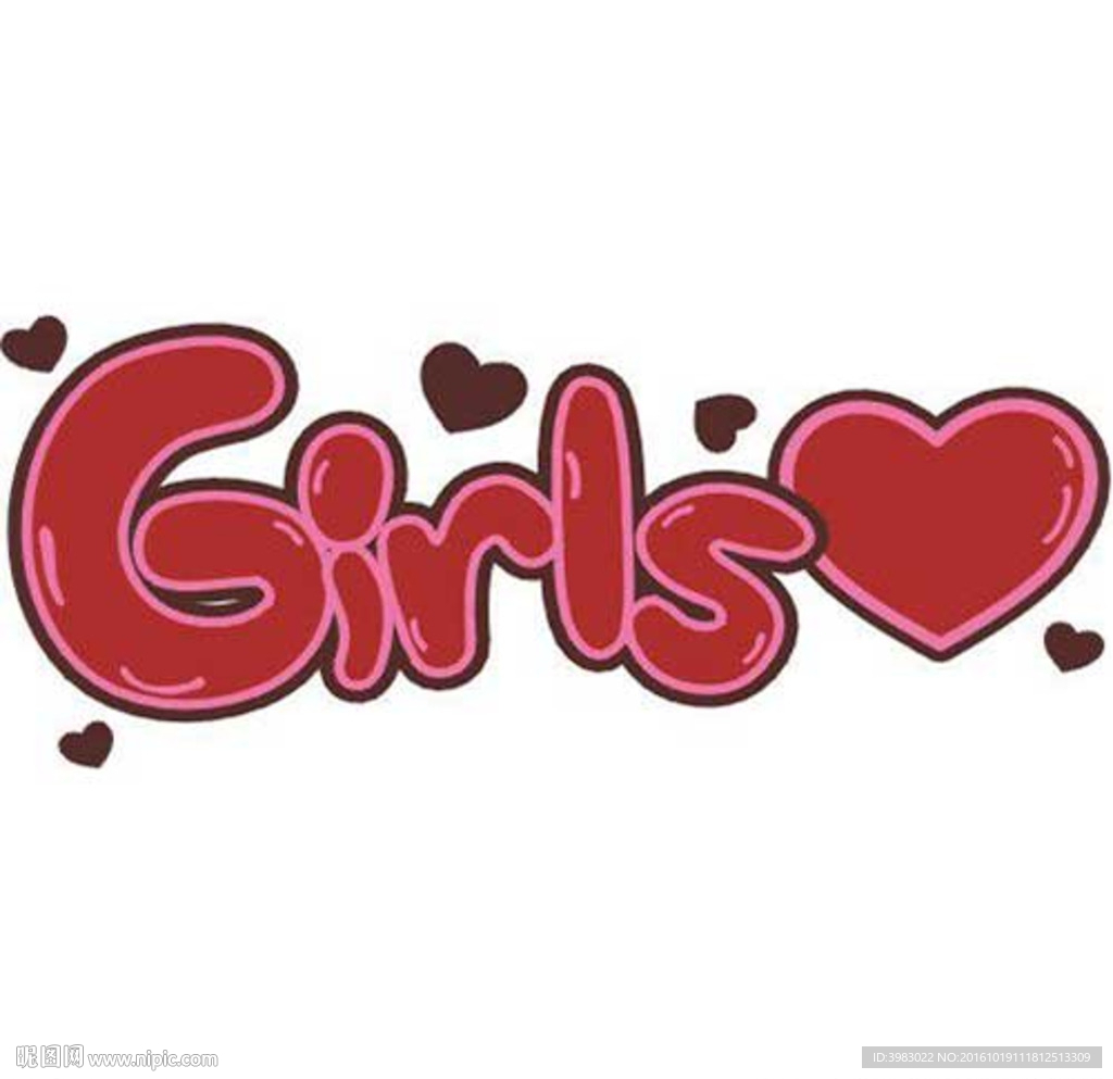girls  心 矢量 女孩