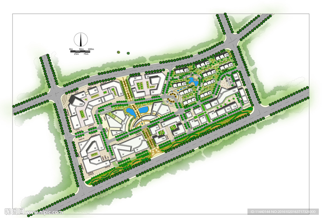 某创业区彩色总平面图