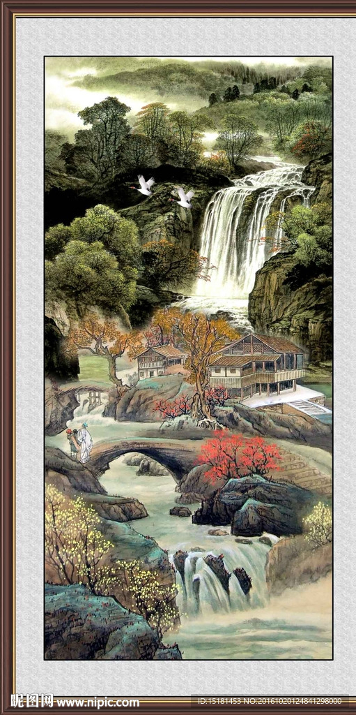山水竖幅