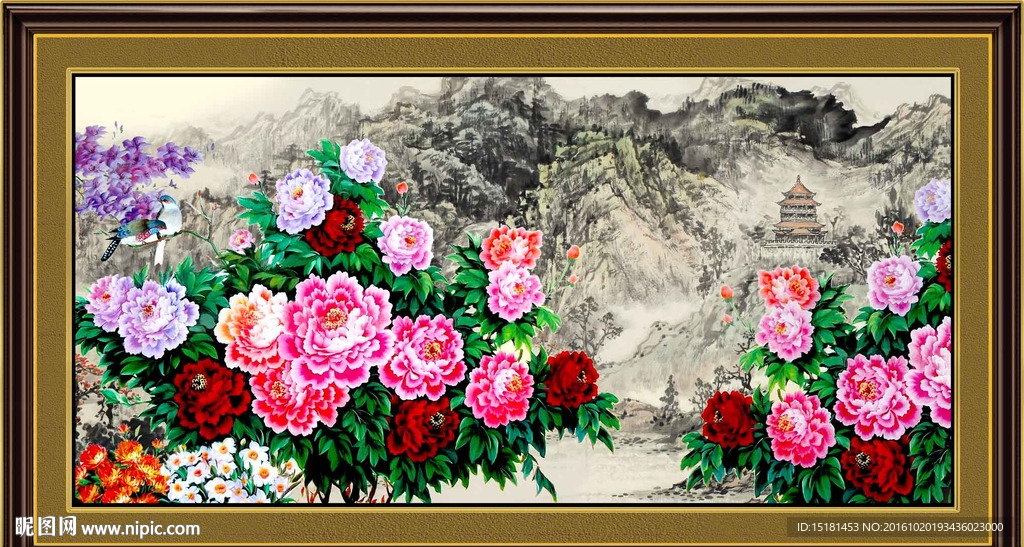 国画牡丹