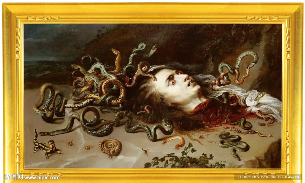 蛇油画  恐怖画