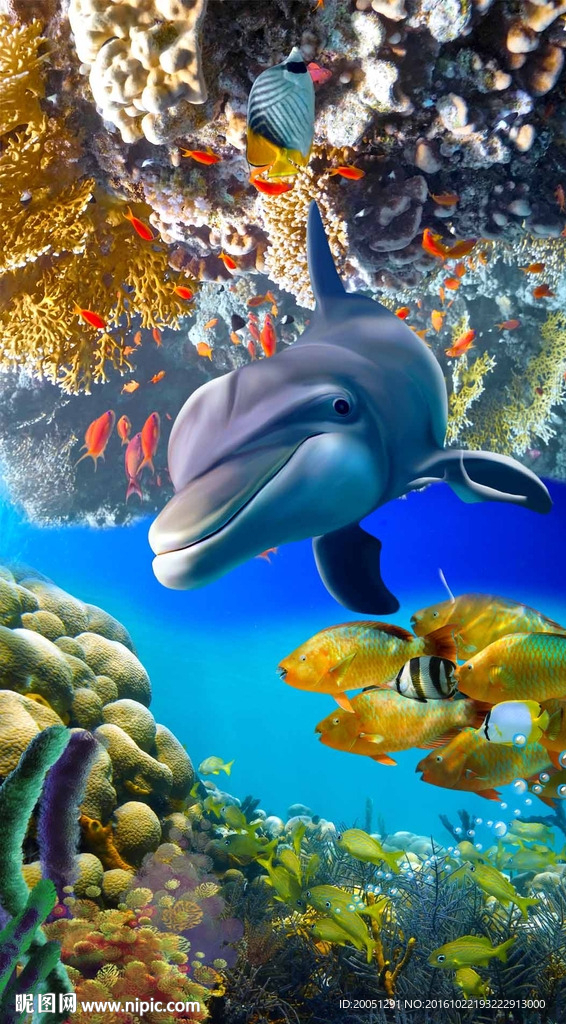 海底玄关背景墙