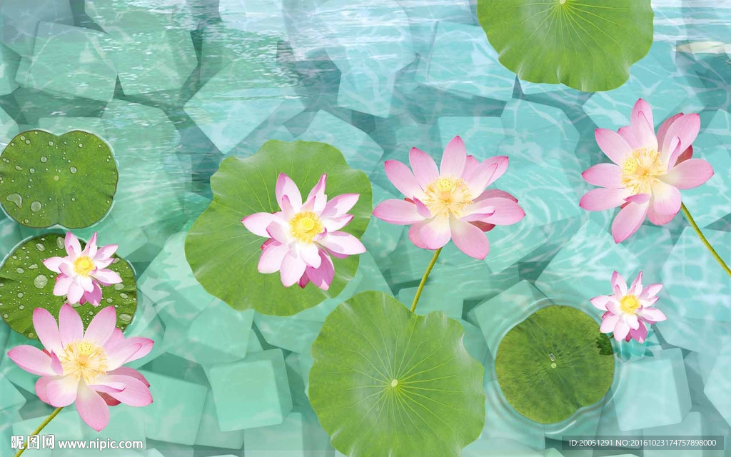 荷花背景墙
