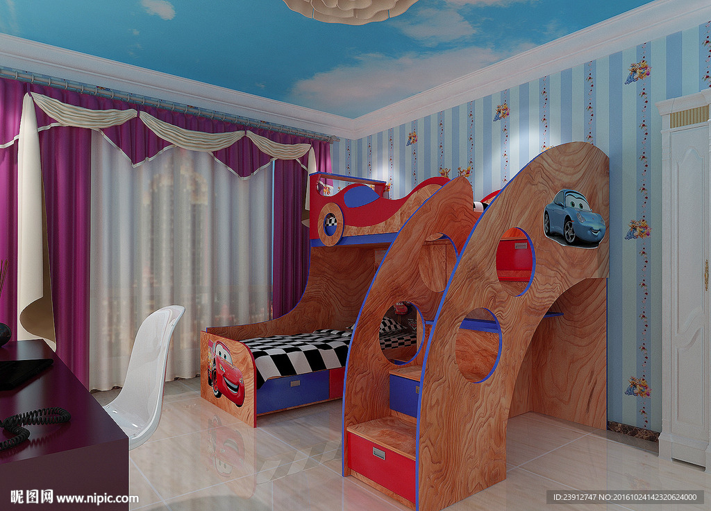 男孩儿儿童房卧室