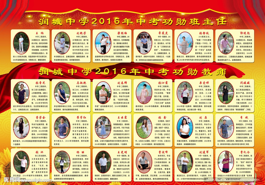 功勋班主任展板