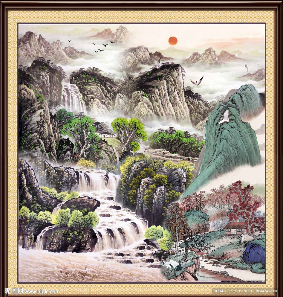 竖幅国画