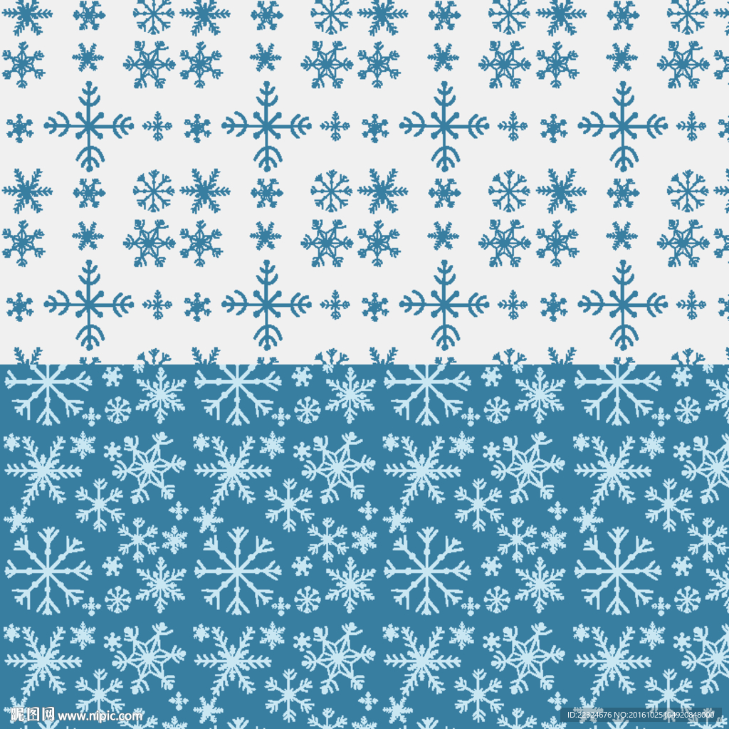 蓝白雪花图案