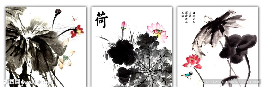 水墨荷花