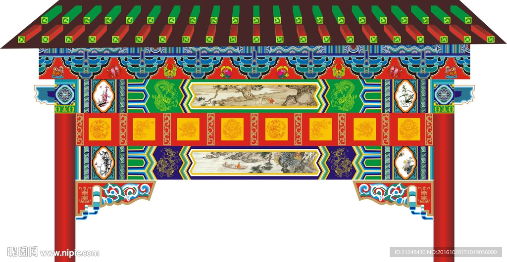 矢量古建彩绘设计稿