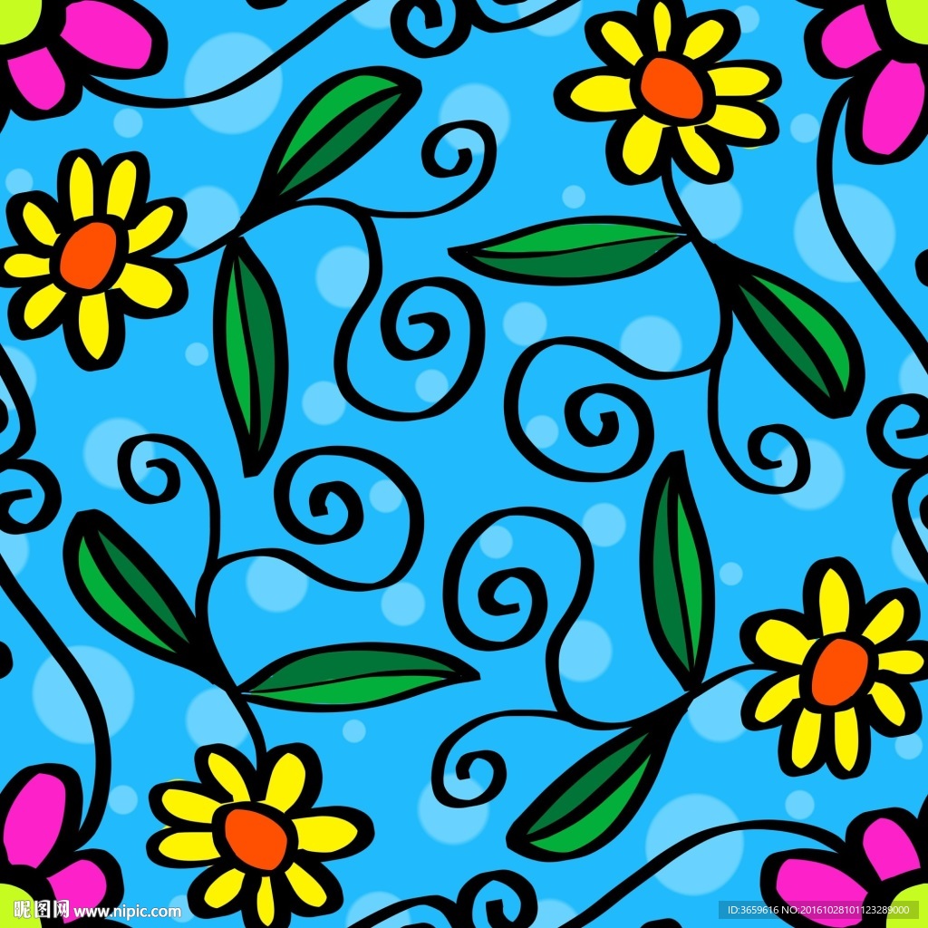 卡通花纹