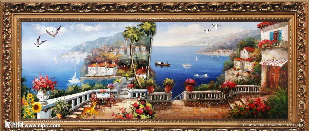 油画地中海