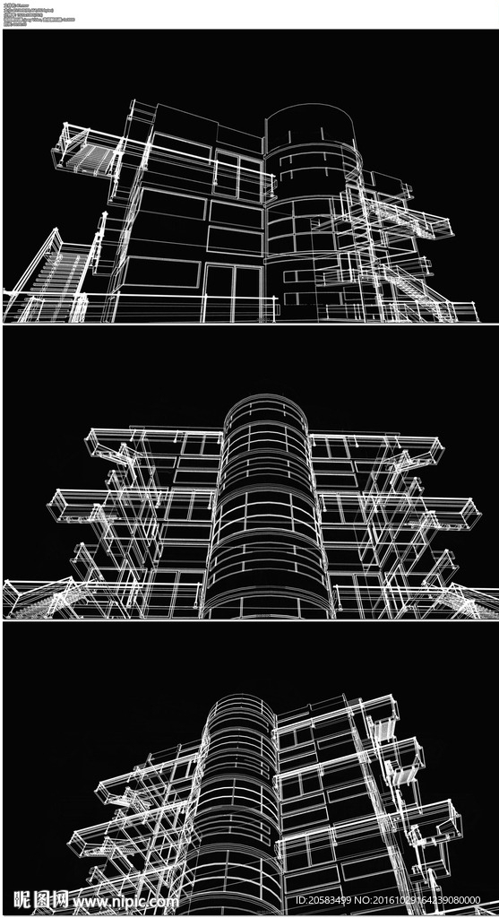 建筑线条轮廓生长
