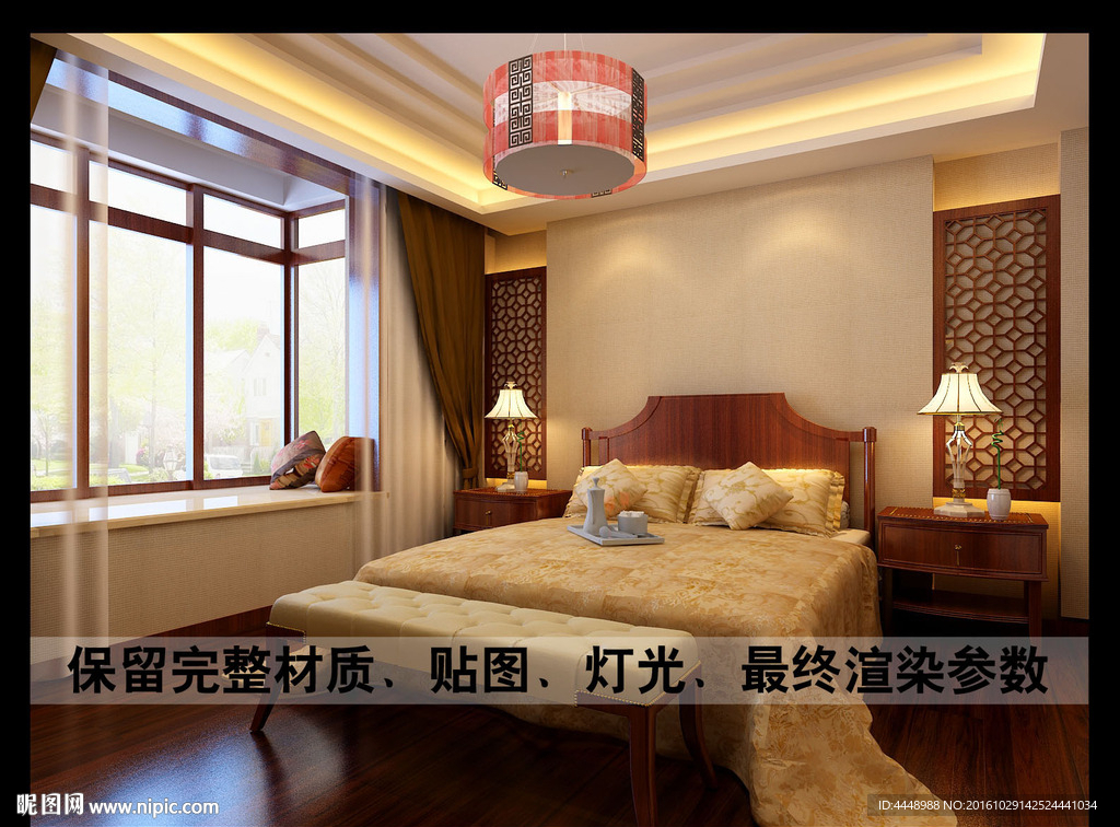中式卧室背景图