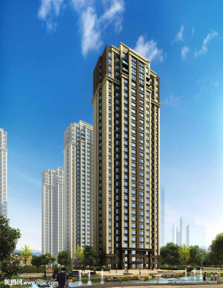 高层住宅建筑效果图