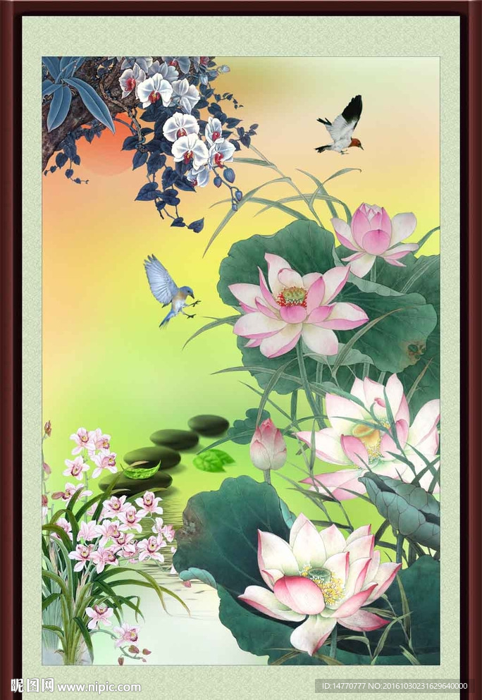 荷花装饰画