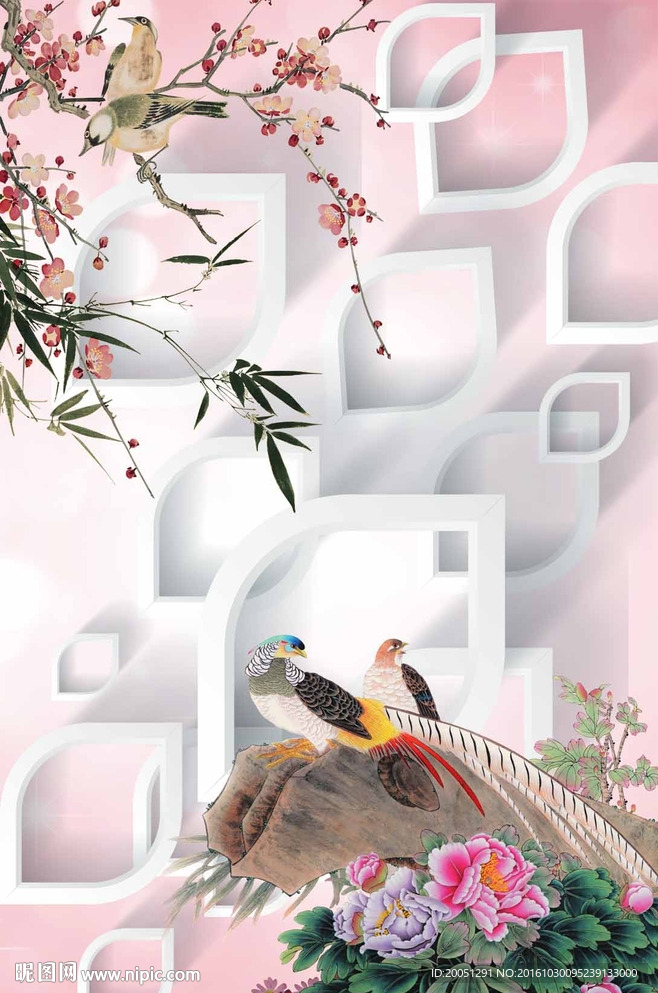 3d花鸟玄关