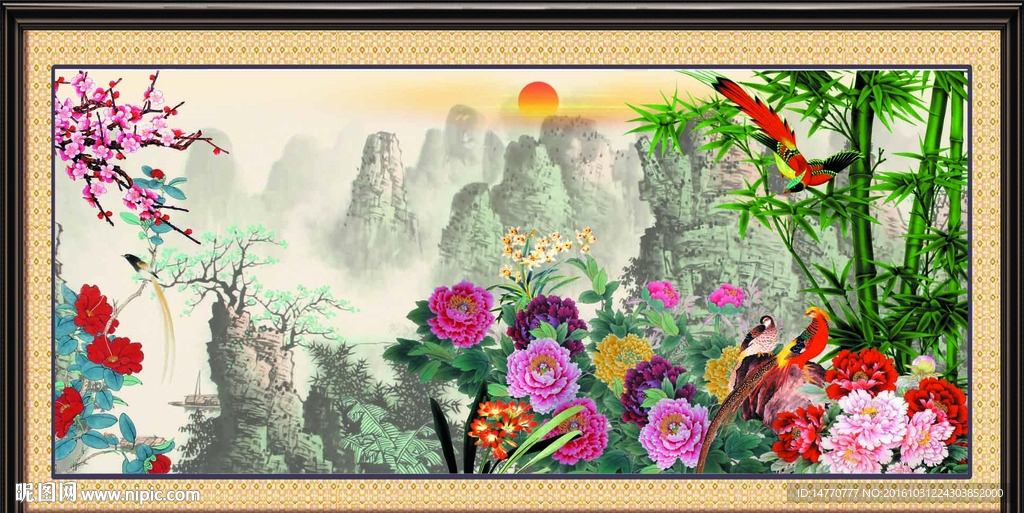 国画牡丹