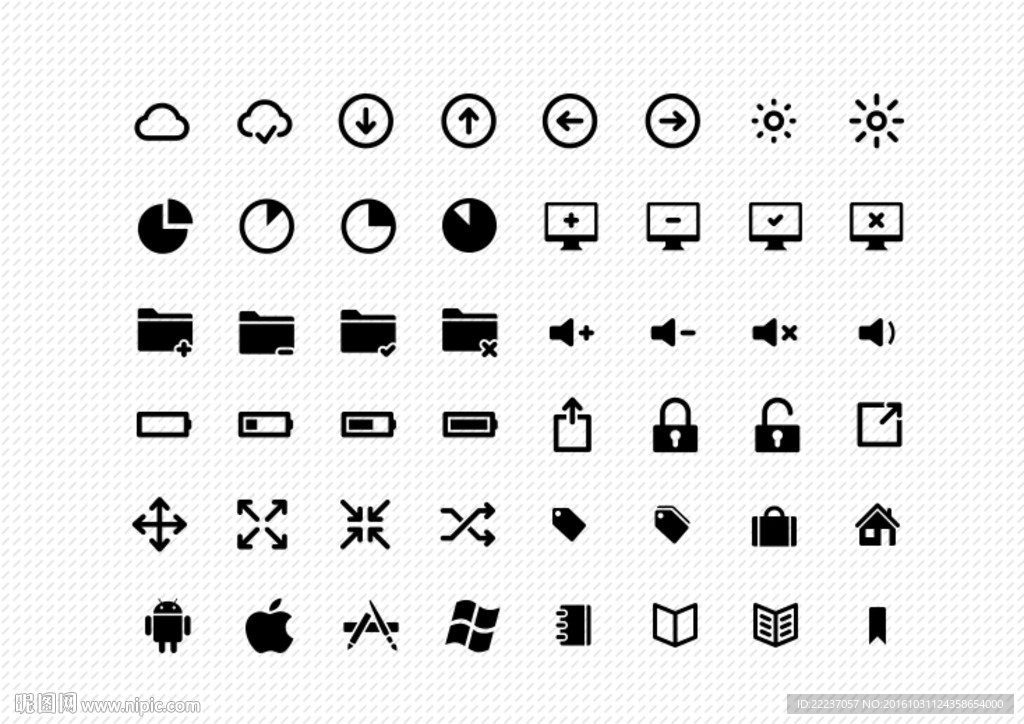按钮图标标志标识