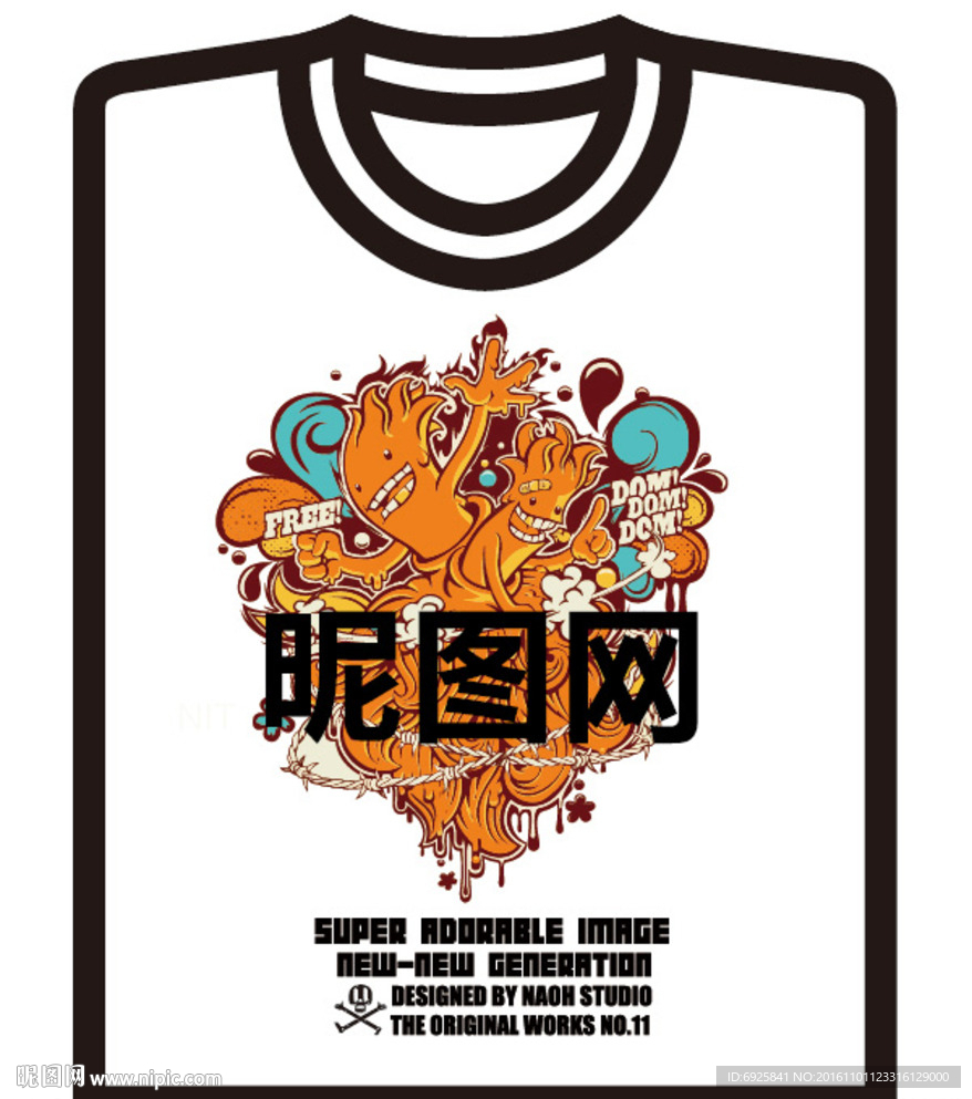 爆款t恤文化衫潮流个性动漫图案
