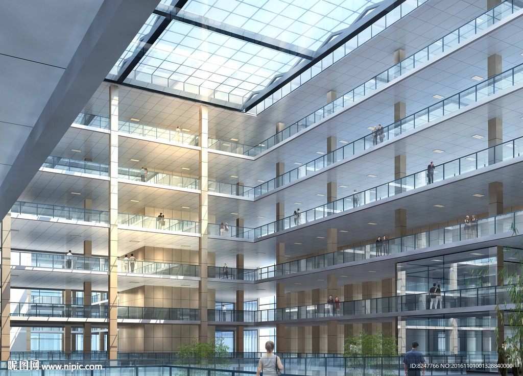 公寓楼内庭建筑效果图
