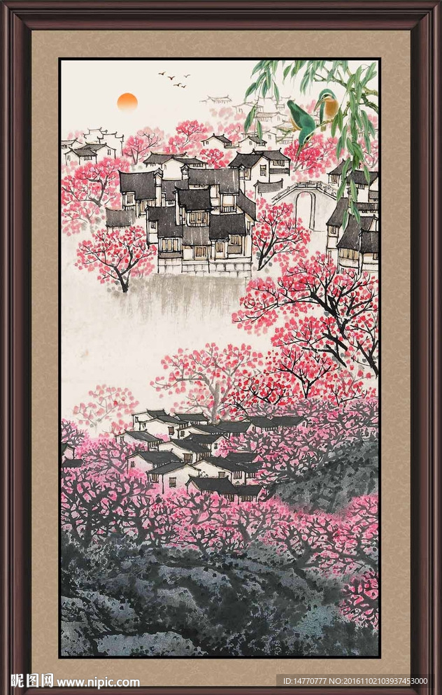 竖幅国画风景