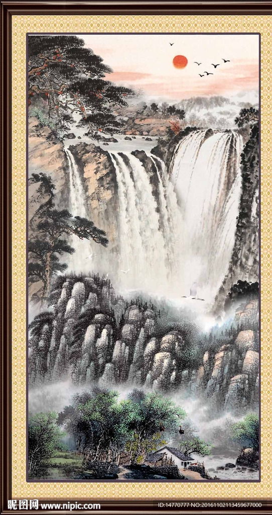 竖幅国画
