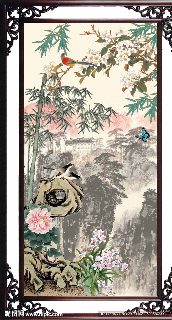 花鸟竹子