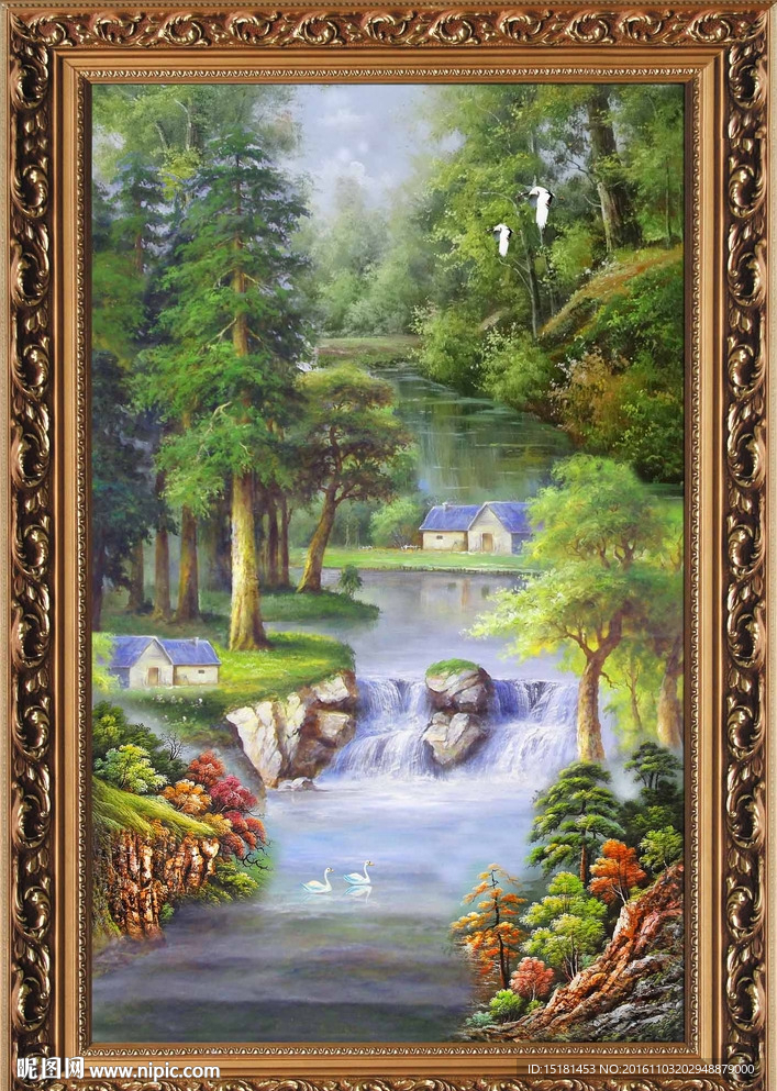竖幅油画