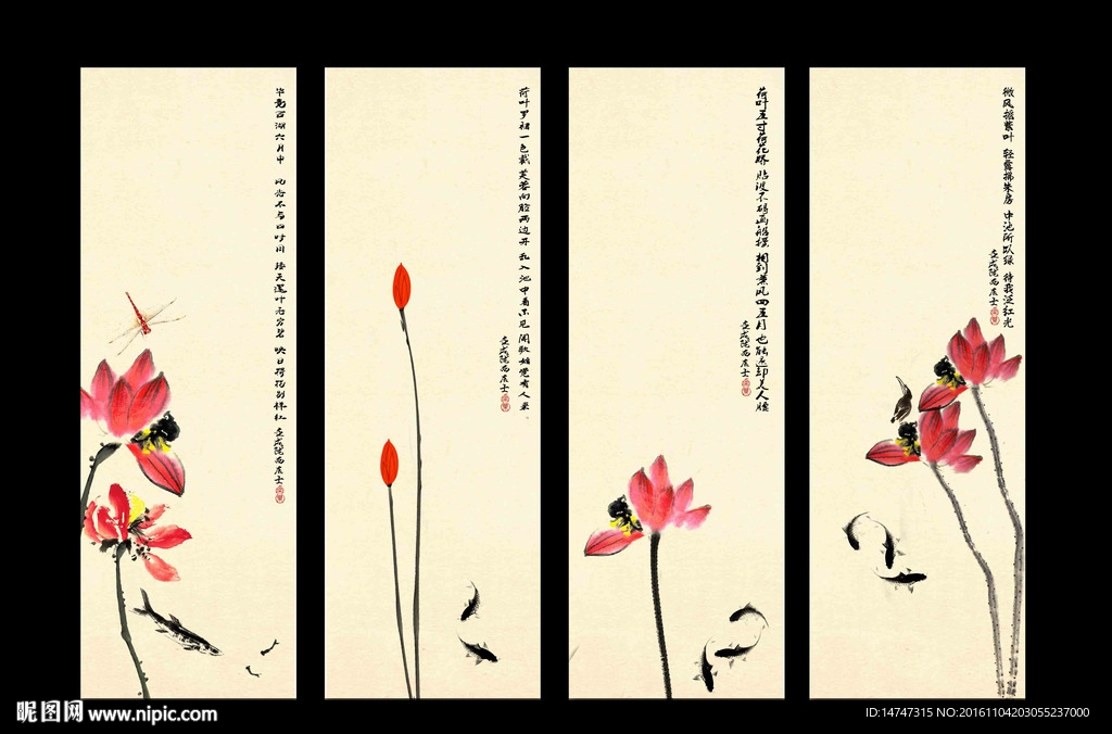 国画荷花