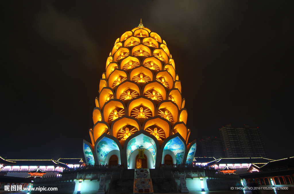 宝林禅寺观音阁夜景