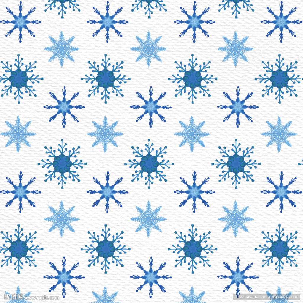 雪花水彩花纹