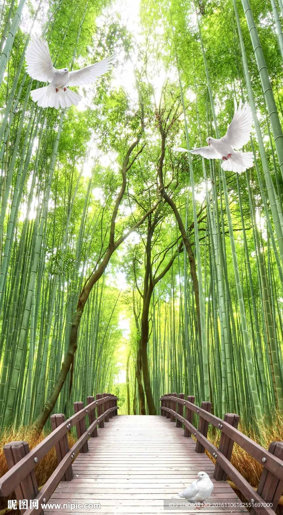 3d玄关竹林