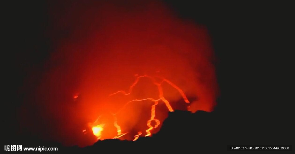 即将喷发熔岩的火山