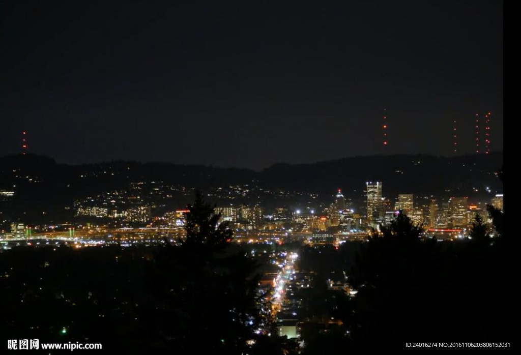 俯瞰城市夜晚