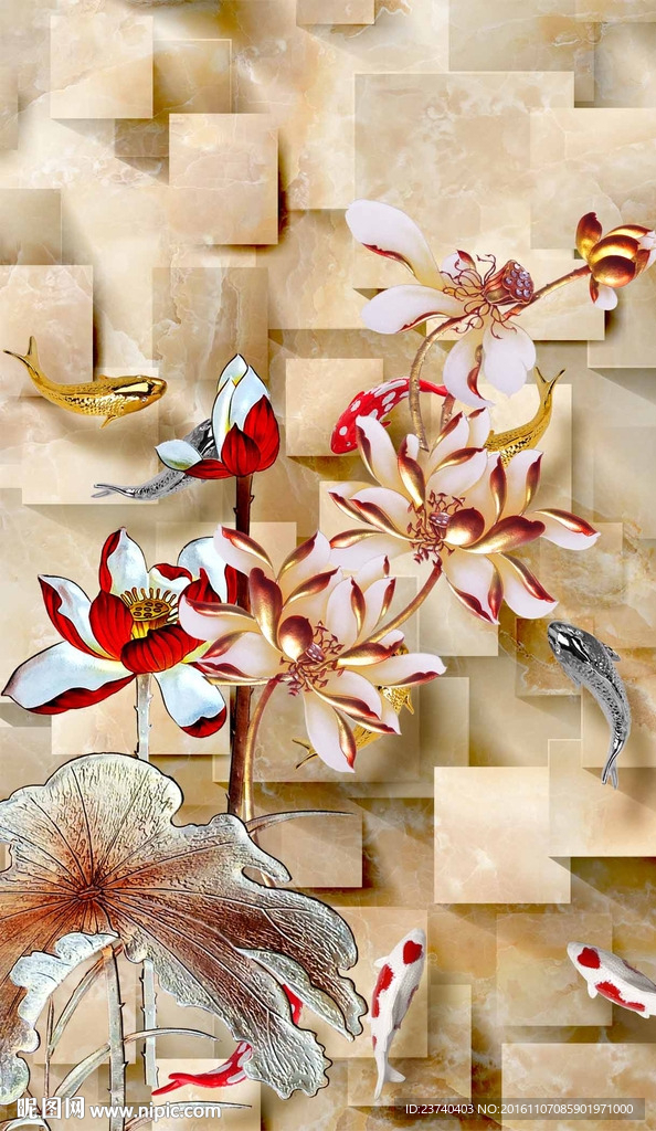 彩雕玄关背景墙