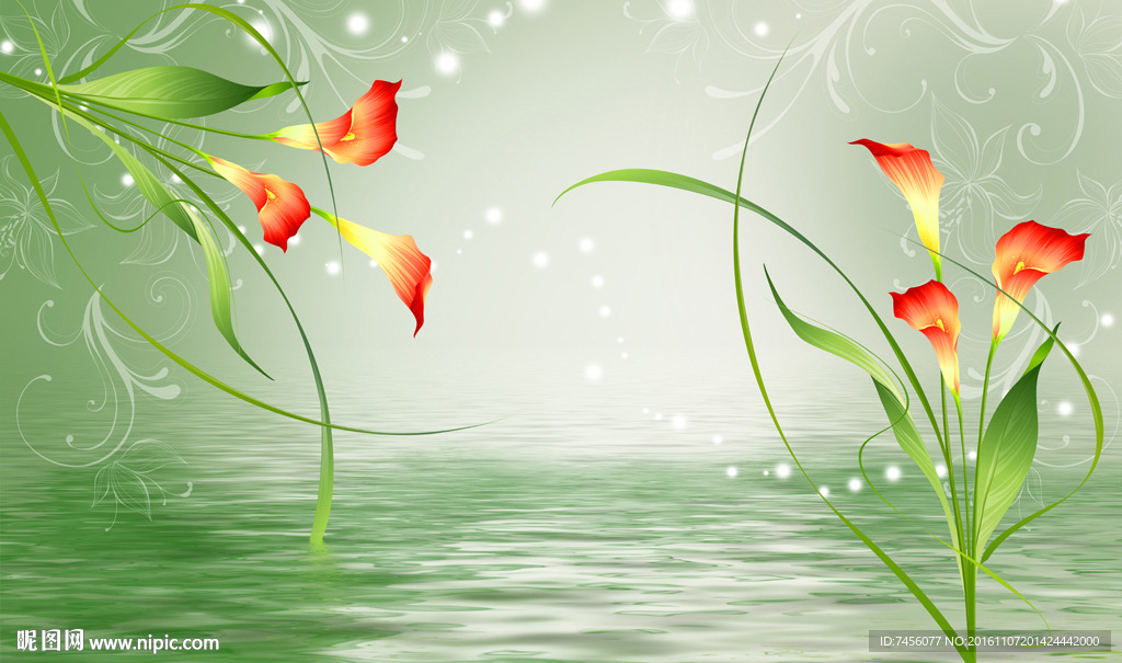 马蒂莲小清新绿色背景墙