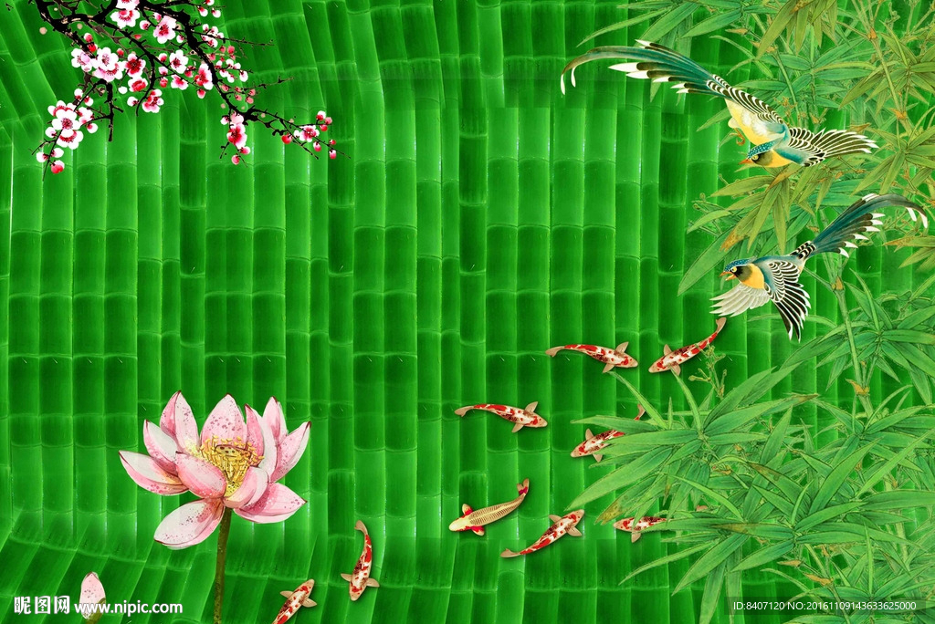 国画荷花
