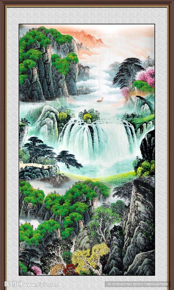 国画山水 流水