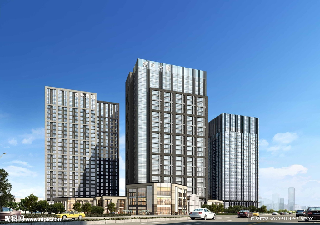商务大厦建筑效果图