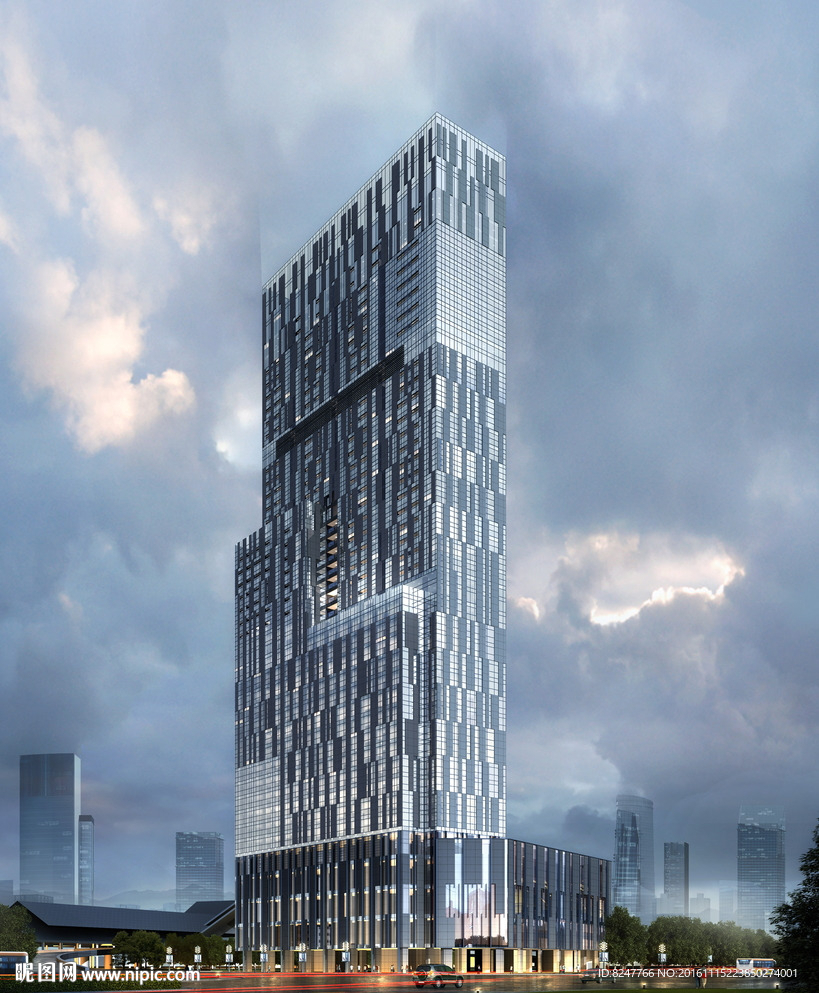 现代商务中心建筑效果图