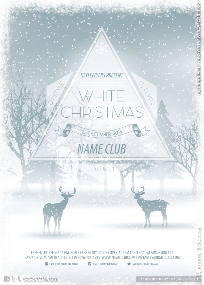白色圣诞节海报