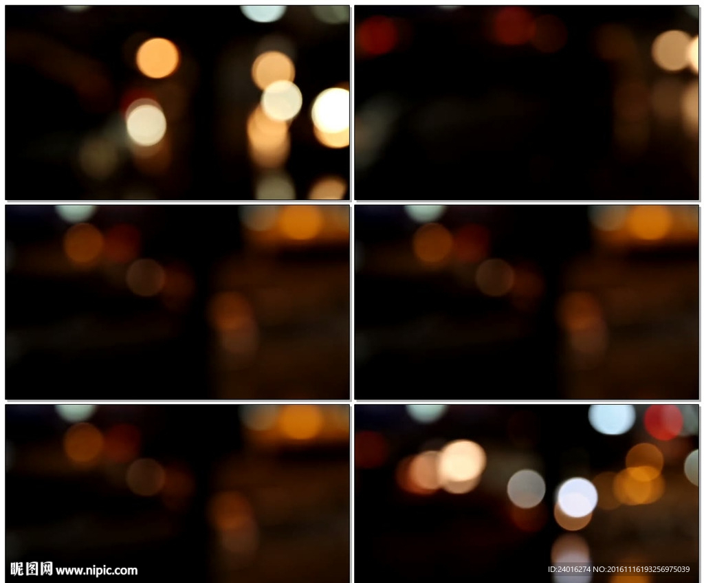 夜晚车灯的散景视频