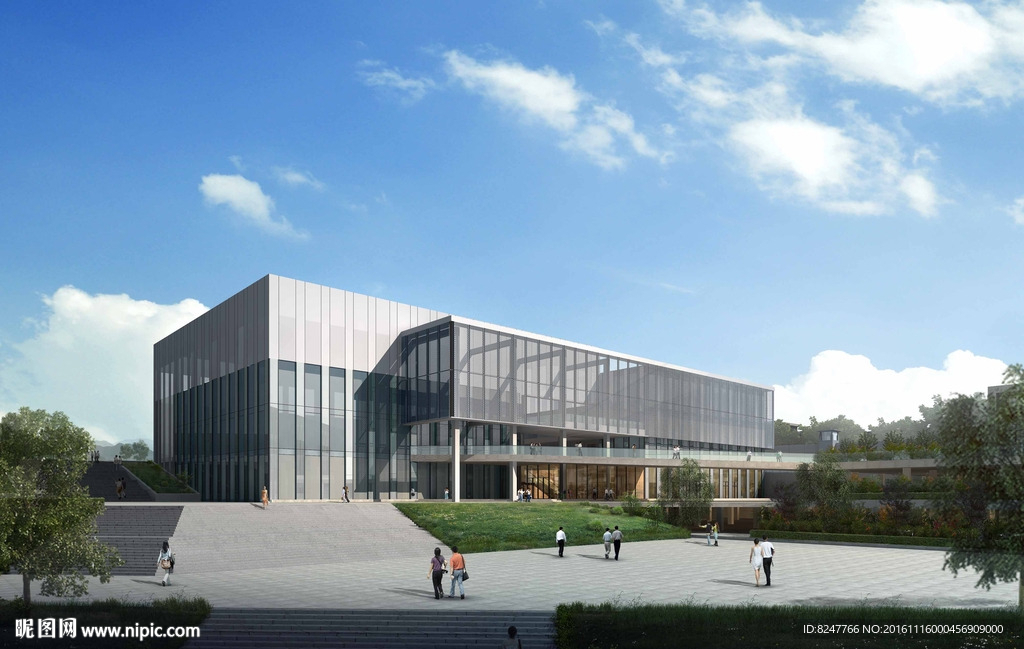 现代博物馆建筑效果图