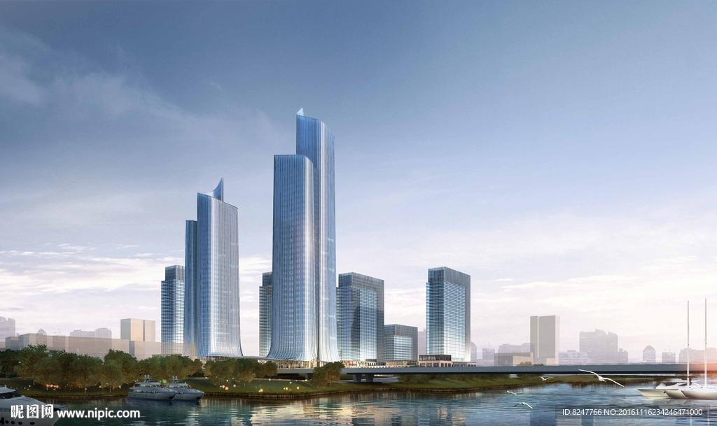 高层商务大厦建筑效果图