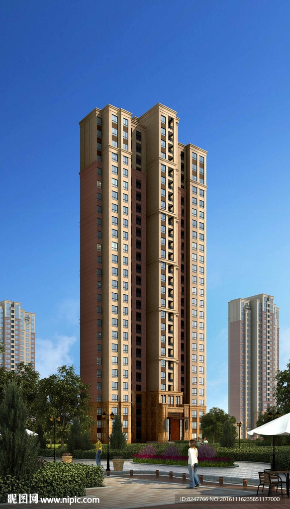 高档小区住宅建筑效果图