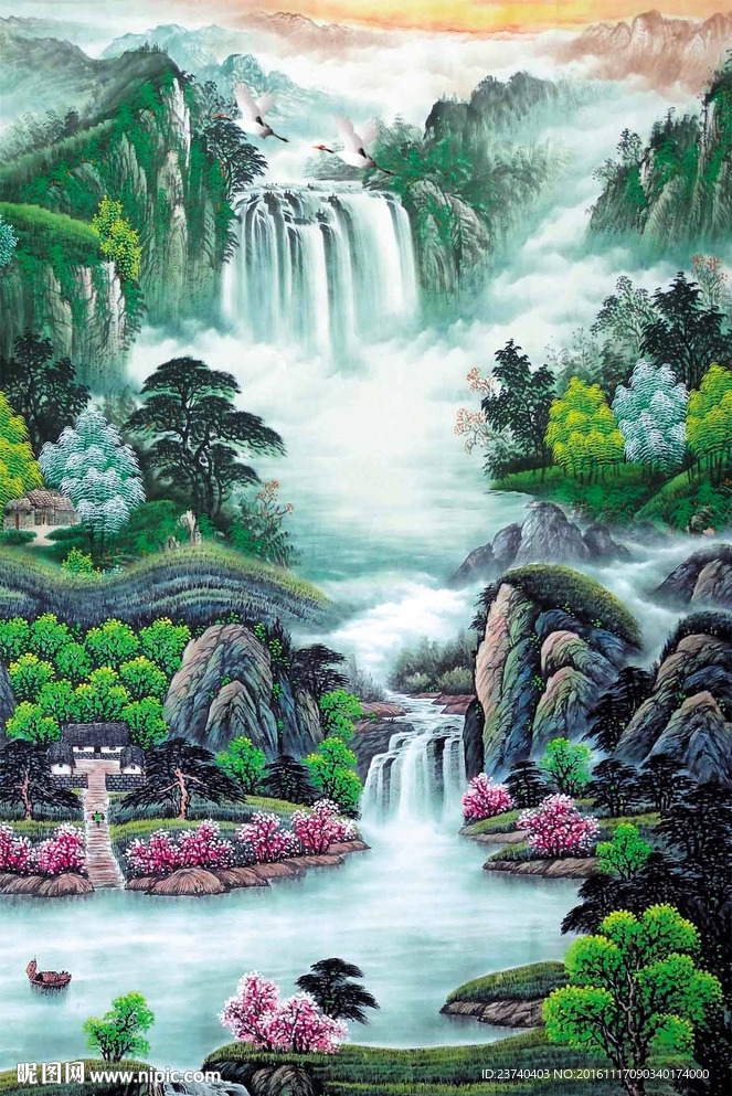 玄关背景墙国画